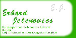 erhard jelenovics business card